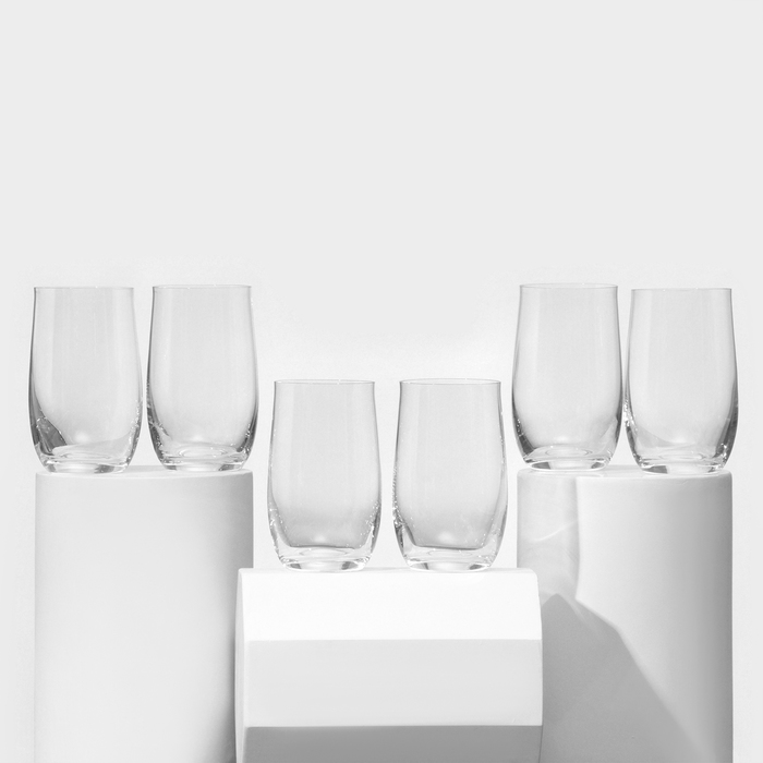 Набор стеклянных стаканов для воды «Анжела», 380 мл, 6 шт набор стаканов для воды идеал 380 мл 6 шт