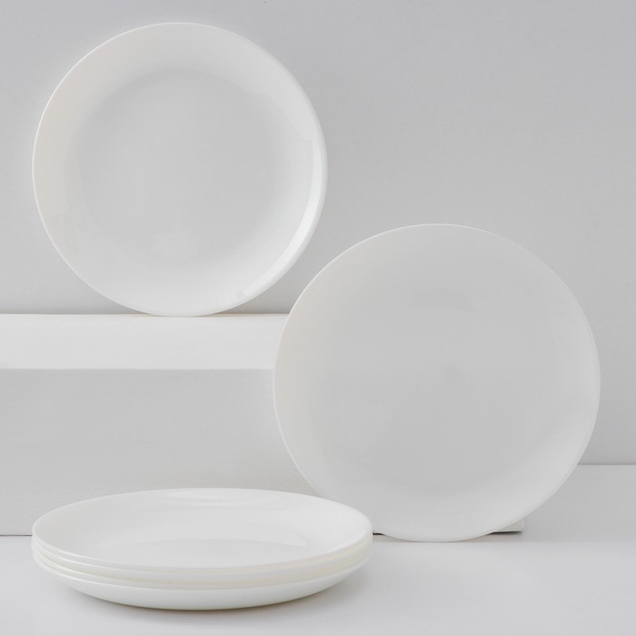 Набор десертных тарелок Luminarc Diwali, d=19 см, стеклокерамика, 6 шт, цвет белый набор салатников luminarc diwali 1 л d 18 см стеклокерамика 6 шт цвет белый