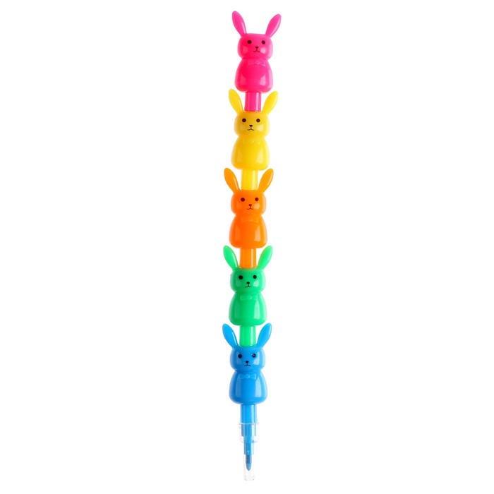 Восковой карандаш «Заяц», набор 5 цветов карандаш восковой яркие впечатления 12 цветов