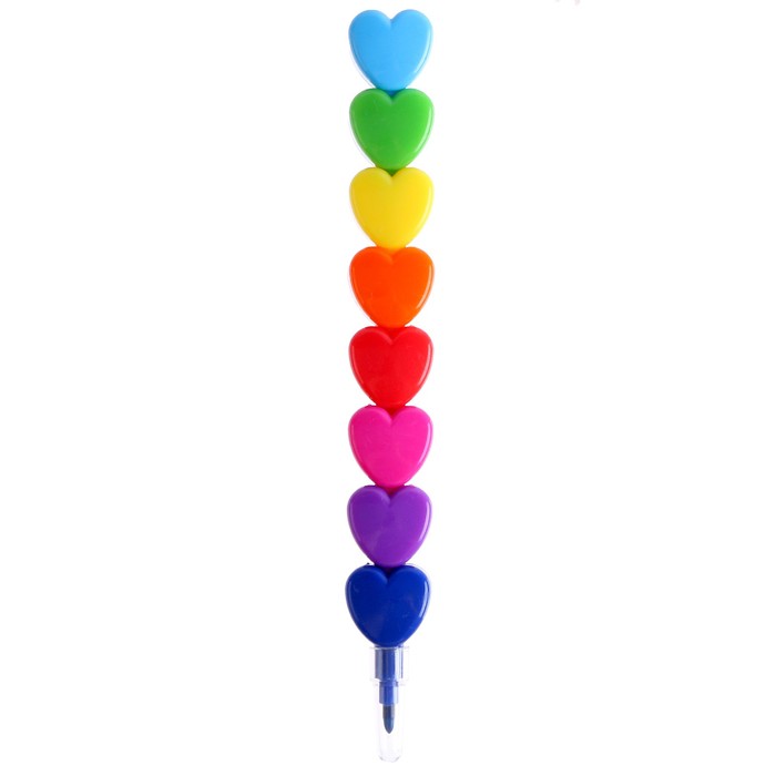 цена Восковой карандаш «Сердечко», набор 8 цветов