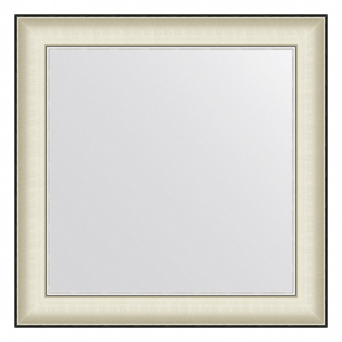 Зеркало Evoform в багетной раме, 78 мм, 68х68 см, цвет белая кожа с хромом зеркало в багетной раме evoform definite белое с хромом 68х68 см bx 7629