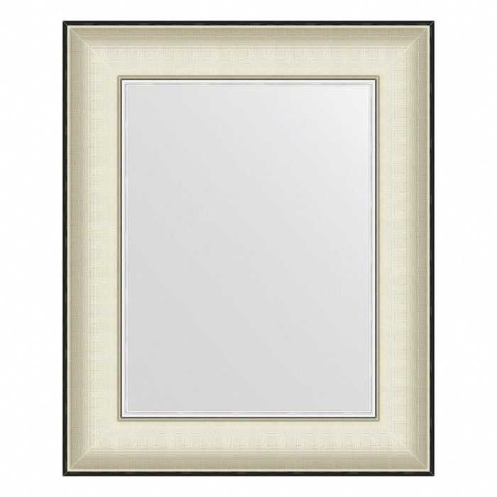Зеркало Evoform в багетной раме, 78 мм, 44х54 см, цвет белая кожа с хромом зеркало в багетной раме evoform definite белое с хромом 44х54 см bx 7636
