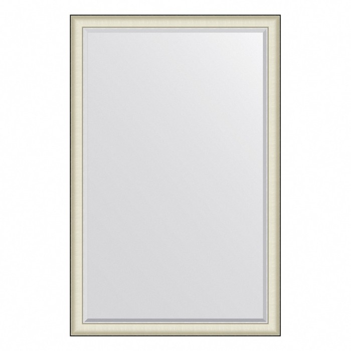Зеркало Evoform в багетной раме, с фацетом, 78 мм, 114х174 см, цвет белая кожа с хромом зеркало evoform в багетной раме с фацетом 78 мм 114х174 см цвет белая кожа с хромом