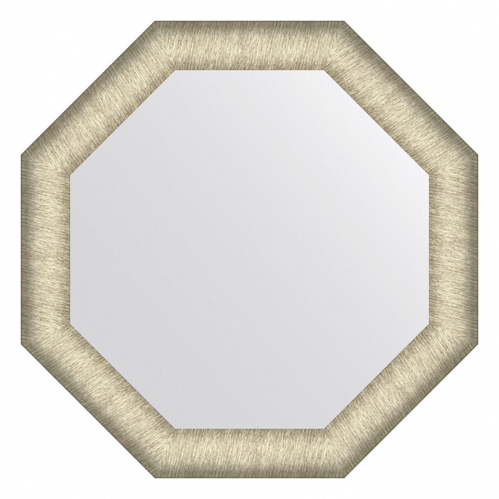 Зеркало Evoform в багетной раме, 59 мм, 55х55 см, цвет брашированное серебро