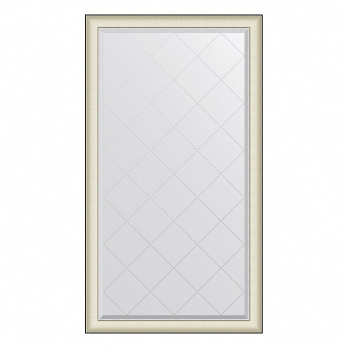 Зеркало Evoform в багетной раме, с гравировкой, 78 мм, 94х169 см, цвет белая кожа с хромом зеркало evoform в багетной раме с гравировкой 78 мм 94х169 см цвет белая кожа с хромом
