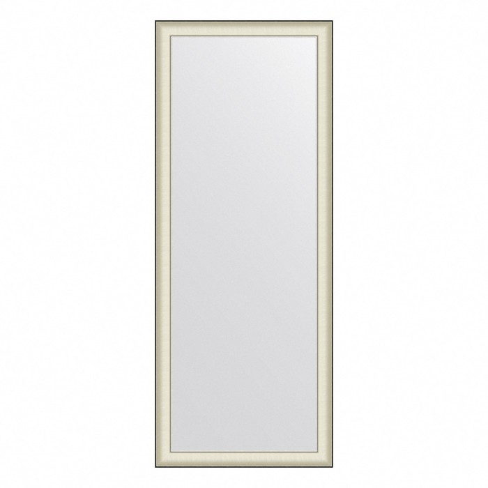 Зеркало Evoform в багетной раме, напольное, 78 мм, 79х200 см, цвет белая кожа с хромом зеркало напольное с фацетом в багетной раме evoform белая кожа с хромом 78 мм 79х200 см