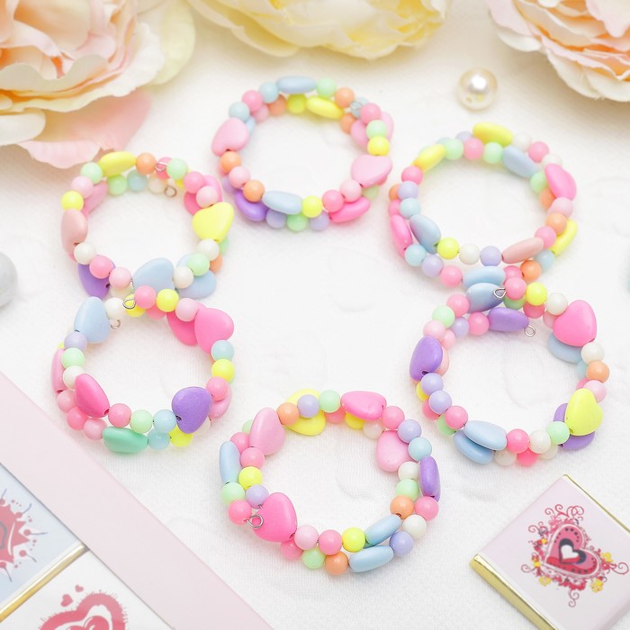 Браслет-пружинка детский "Выбражулька", сердечки, цвет МИКС