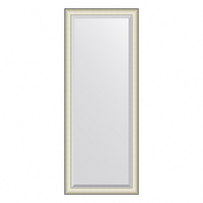 Зеркало Evoform в багетной раме, с фацетом, напольное, 78 мм, 79х200 см, цвет белая кожа с хромом зеркало напольное с гравировкой в багетной раме evoform белая кожа с хромом 78 мм 79х200 см