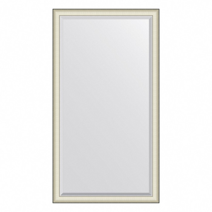 Зеркало Evoform в багетной раме, с фацетом, напольное, 78 мм, 109х200 см, цвет белая кожа с хромом зеркало напольное с фацетом в багетной раме evoform белая кожа с хромом 78 мм 79х200 см