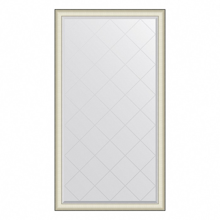 Зеркало Evoform в багетной раме, с гравировкой, напольное, 78 мм, 109х200 см, цвет белая кожа с хром 46252