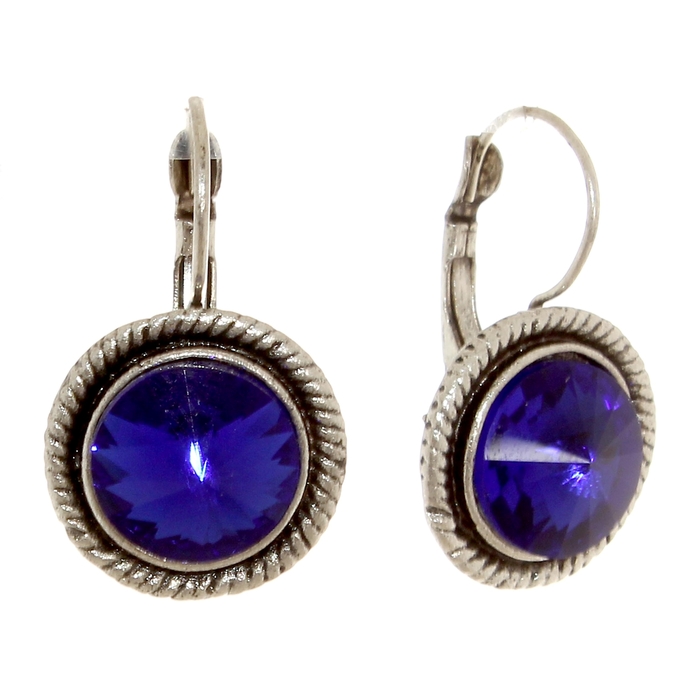 Серьги со стразами "Круг", цвет МИКС