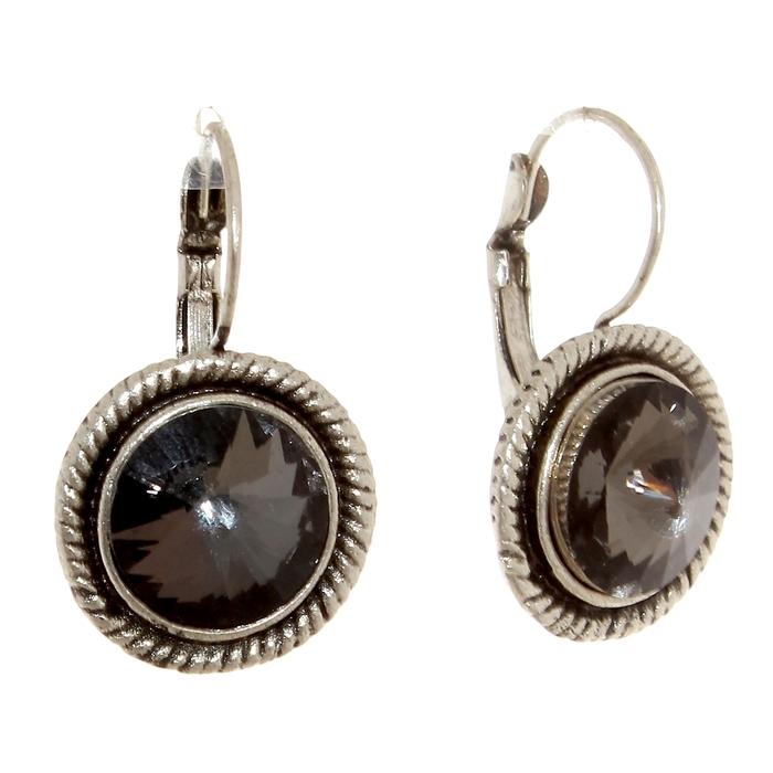 Серьги со стразами "Круг", цвет МИКС