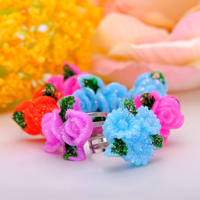 Кольцо детское "Выбражулька" цветочная поляна, форма МИКС, цвет МИКС, безразмерное