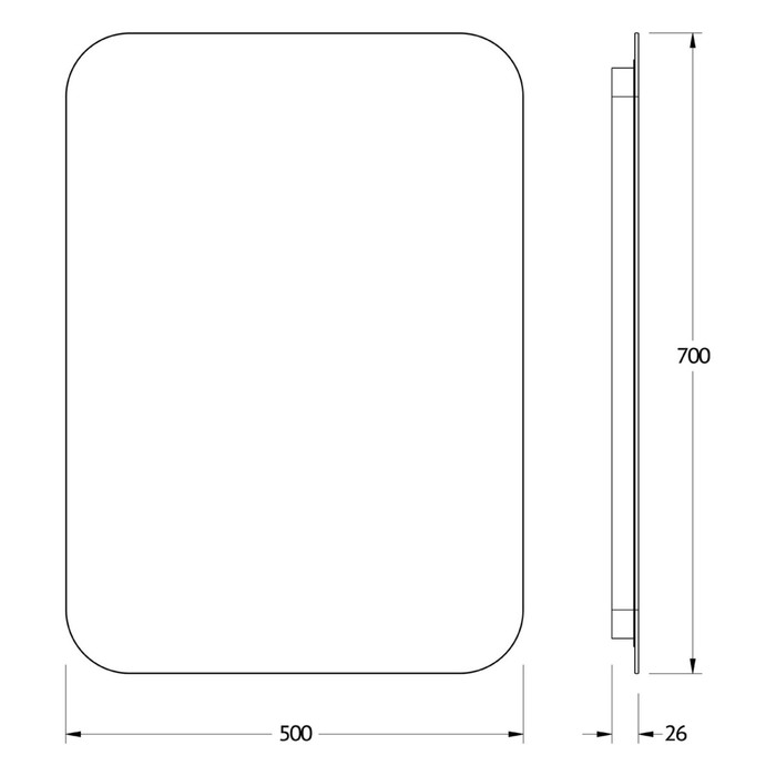 фото Зеркало с led-подсветкой 21 вт, 50x70 см, без выключателя, нейтральный белый свет defesto