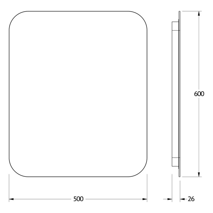 фото Зеркало с led-подсветкой 19 вт, 50x60 см, ик - выключатель, тёплый белый свет defesto