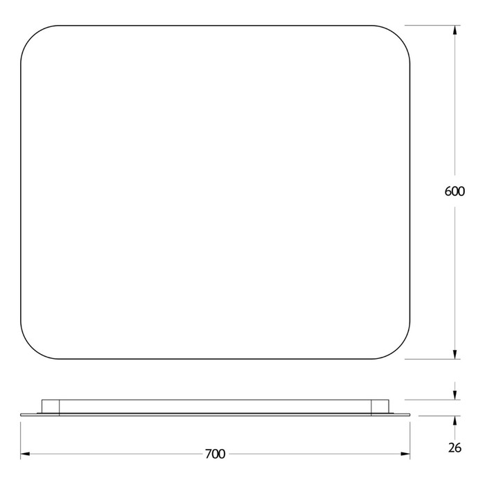 фото Зеркало с led-подсветкой 23 вт, 70x60 см, ик - выключатель, тёплый белый свет defesto