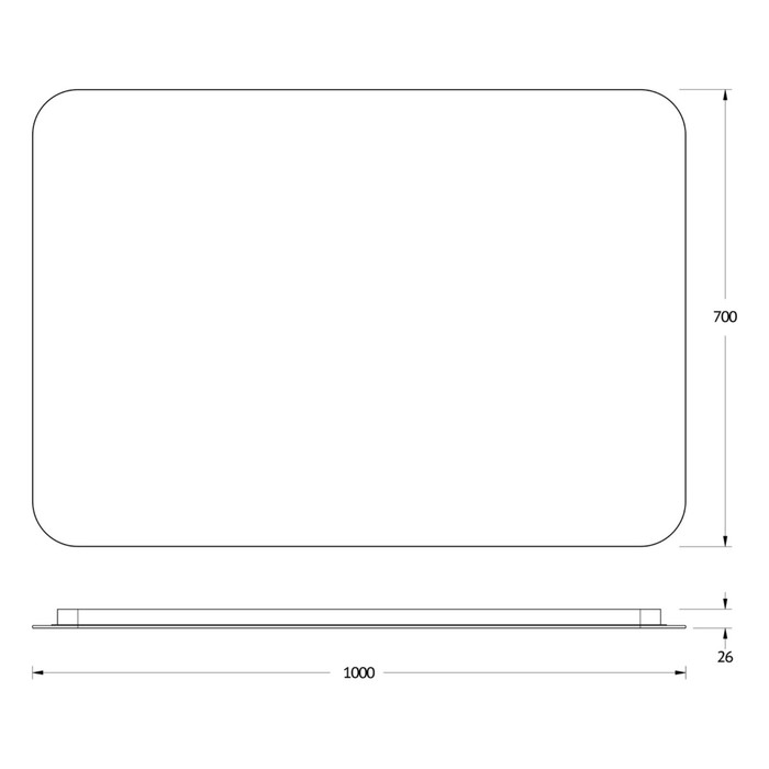 фото Зеркало с led-подсветкой 32 вт, 100x70 см, ик - выключатель, тёплый белый свет defesto