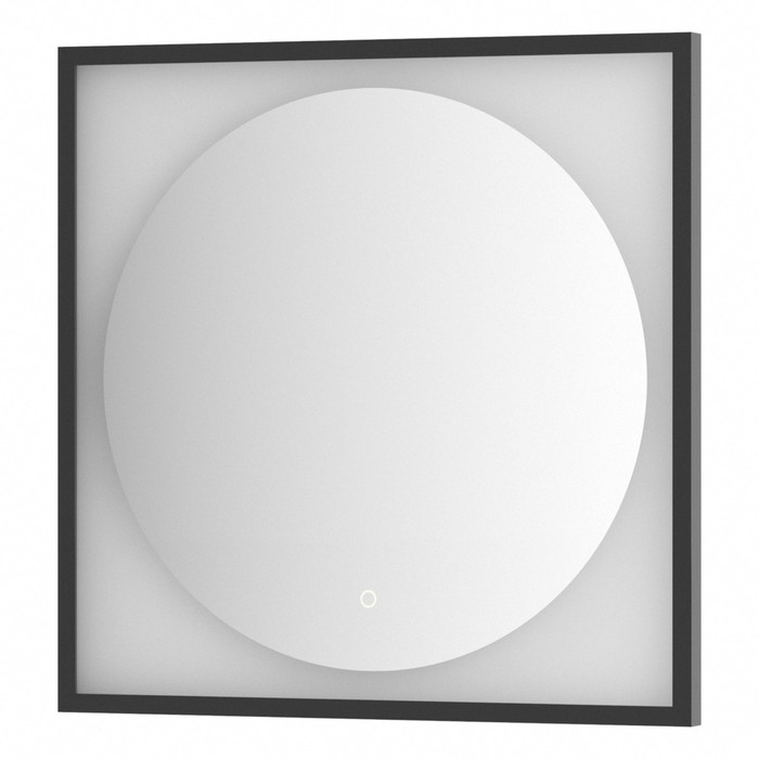 Зеркало в багетной раме с LED-подсветкой 15 Вт, 70x70 см, сенсорный выключатель, нейтральный белый с