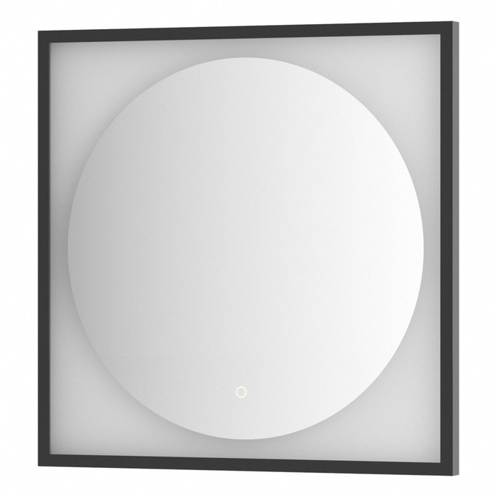 Зеркало в багетной раме с LED-подсветкой 15 Вт, 70x70 см, сенсорный выключатель, тёплый белый свет,