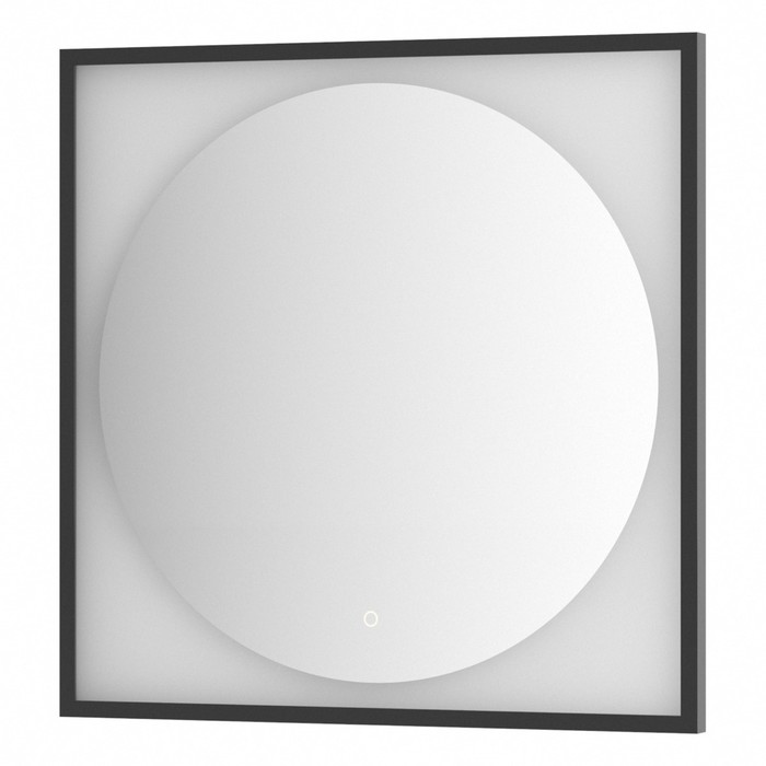 Зеркало в багетной раме с LED-подсветкой 18 Вт, 80x80 см, сенсорный выключатель, тёплый белый свет,