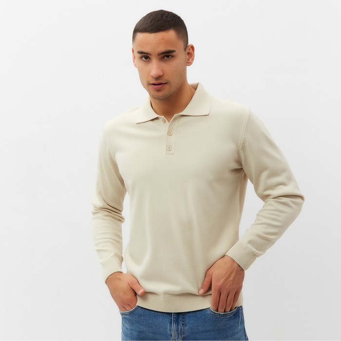 

Джемпер поло мужской MINAKU: Knitwear collection цвет кремовый ,р-р 50
