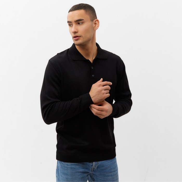 

Джемпер поло мужской MINAKU: Knitwear collection цвет черный ,р-р 48
