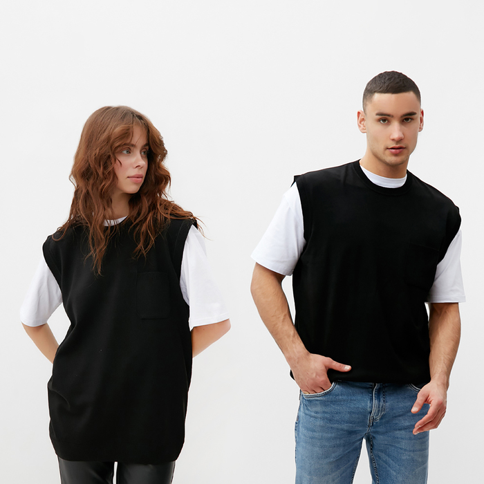 

Жилет MINAKU: Knitwear collection цвет черный, размер 46