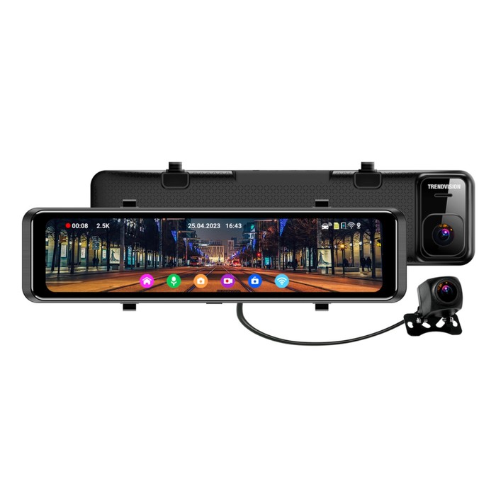 Видеорегистратор-зеркало TrendVision MR-1100, 2 камеры, Full HD, 1920х1080, 290х70 мм видеорегистратор trendvision mr 1100 4ki ai smart assist