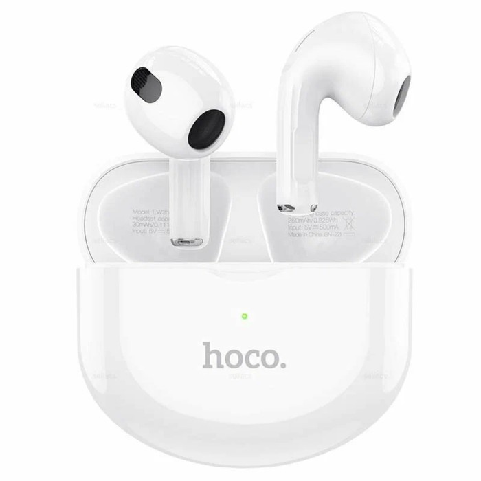 фото Наушники hoco ew35 tws, беспроводные, вкладыши, bt5.3, 30/250 мач, микрофон, белые