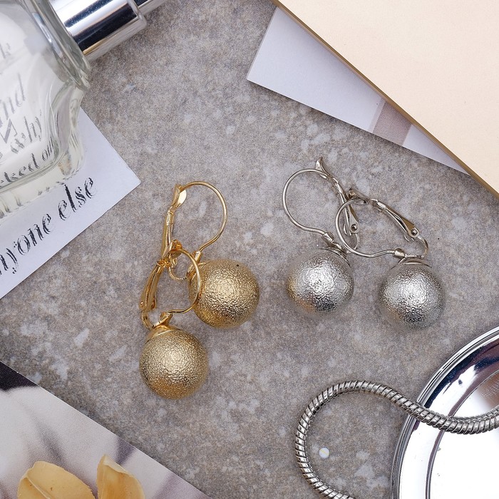 Серьги металл "Шар" искристая классика, цвет МИКС