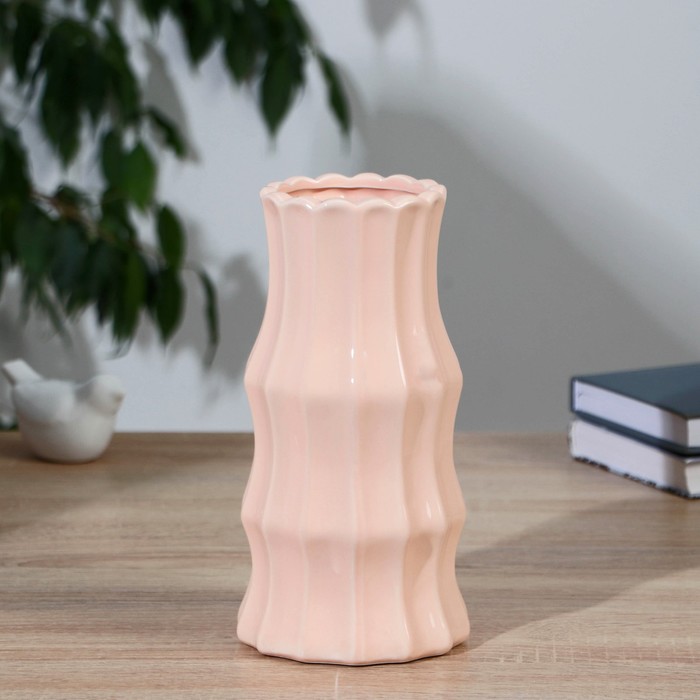 Ваза керамика настольная Лоренс 22,5 см, розовый ваза керамика настольная лоренс 19 см розовый
