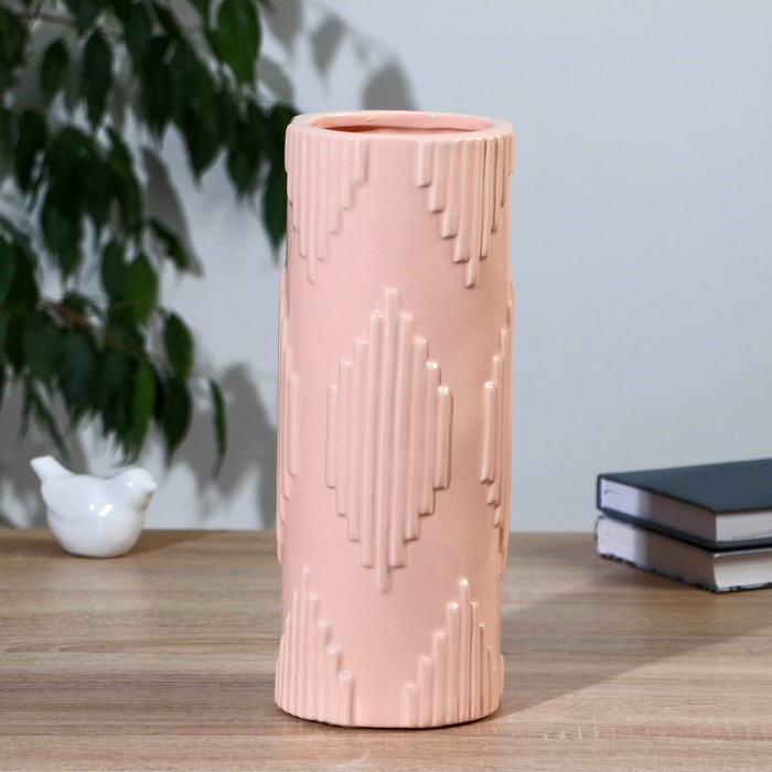 Ваза керамика настольная Вета 30 см, розовый