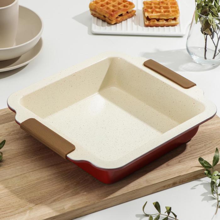 Форма для выпечки с керамическим покрытием "Силви. Квадрат", силиконовые ручки