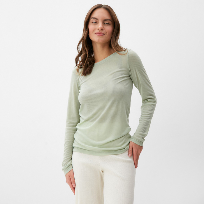 фото Лонгслив женский kaftan: basic line оливковый, размер 50-52