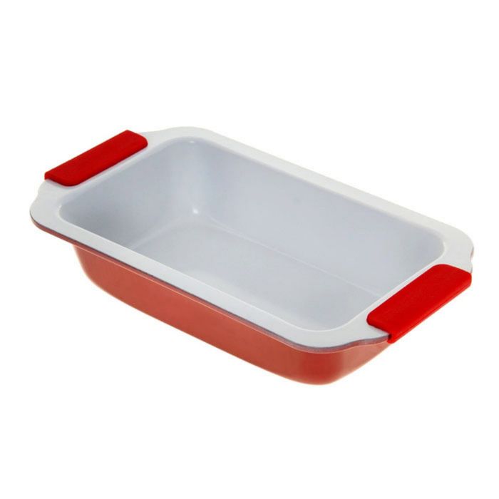Форма для выпечки с керамическим покрытием с силик ручками "Силви. Хлеб" 31х17х6 см