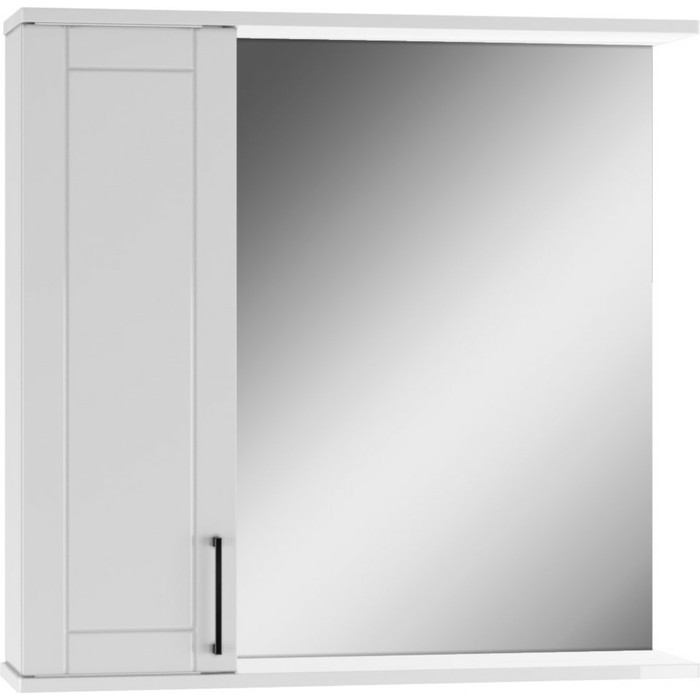 шкаф зеркало cube 75 эл левый домино Зеркало шкаф для ванной комнаты Домино Charlie 80, левый