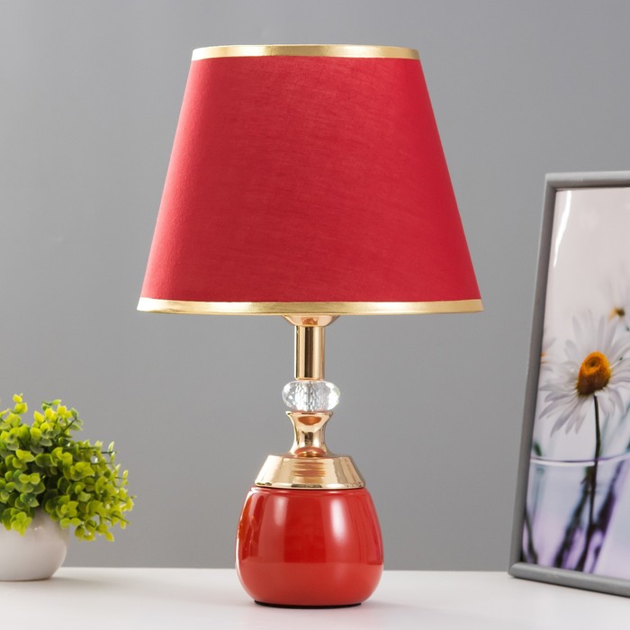 Настольная лампа Лейла Е27 40Вт красно-золотой 25х25х41 см RISALUX