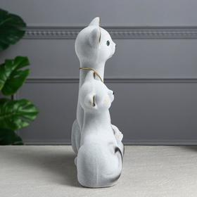

Копилка "Кот Семья", покрытие флок, серая, 35 см