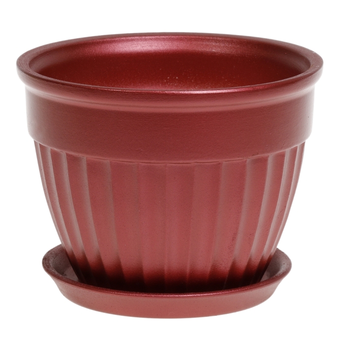 Кашпо "Ромашка" винно-красное, 0,5 л