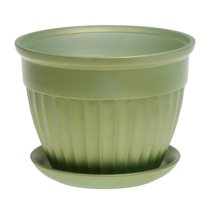 Кашпо "Ромашка" светло-зелёное, 2 л