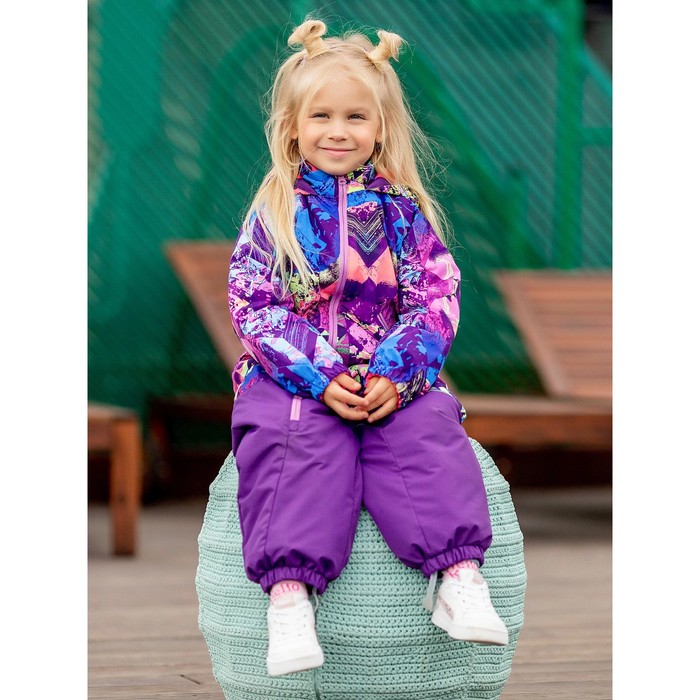фото Комбинезон для девочки, рост 104 см, цвет фиолетовый batik