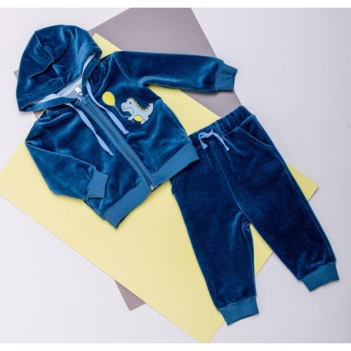 

Комплект детский: пуловер, брюки, рост 74 см, цвет синий