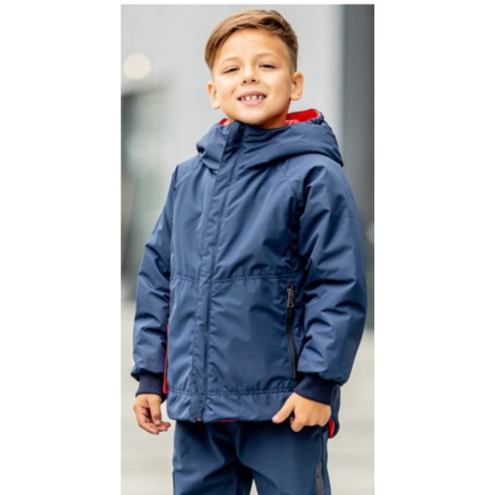 Куртка двусторонняя для мальчика, рост 134 см, цвет красно-синий