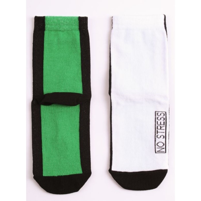 Носки детские, размер 16, цвет бело-зелёный