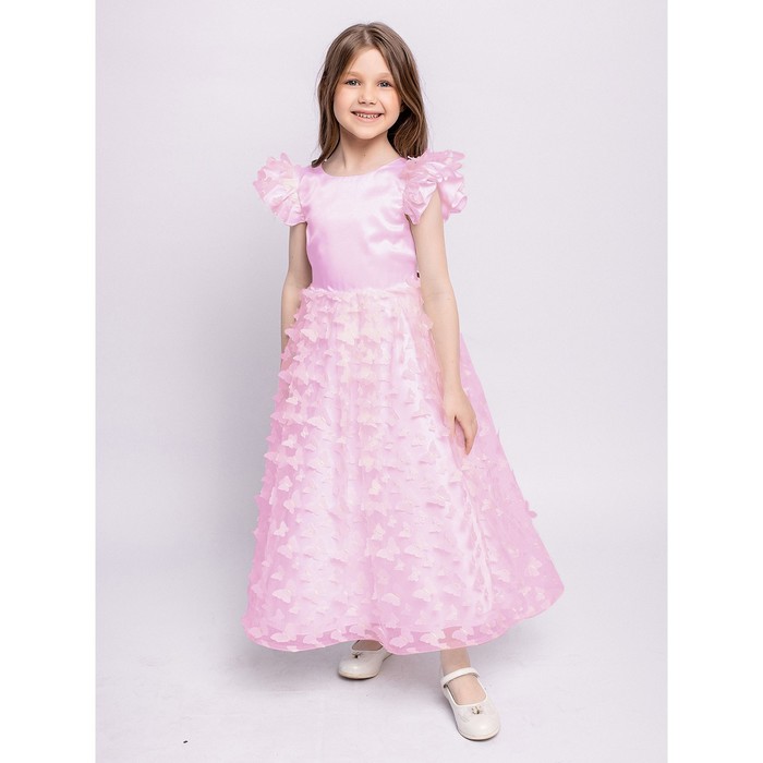 фото Платье для девочки, рост 122 см, цвет розовый batik
