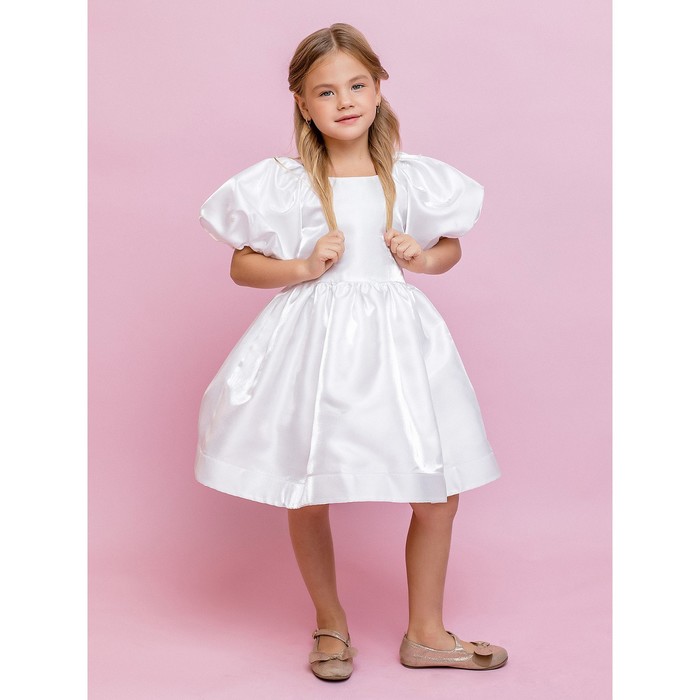 Платье для девочки, рост 98 см, цвет белый