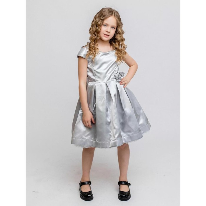 Платье «Регина» рост 98 см, цвет светло-серый платье для девочки регина рост 110 см цвет светло серый