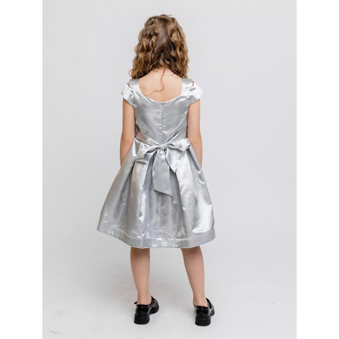Платье «Регина» рост 98 см, цвет светло-серый