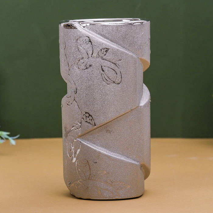 Ваза "Серебряная роза" круглая