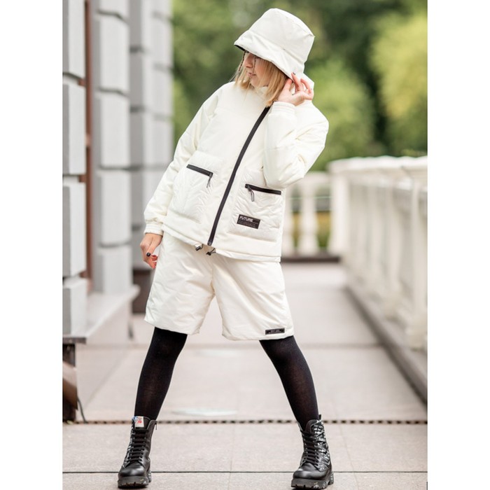 

Шорты для девочки, рост 140 см, цвет молоко